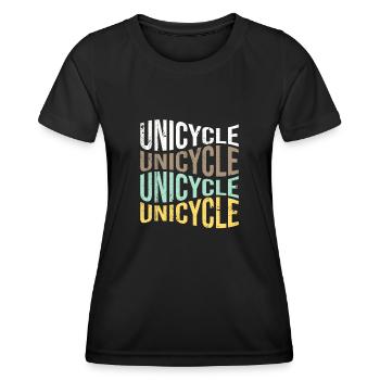 Einrad - Frauen Funktions-T-Shirt - Schwarz - Vorne - AI Model Female 172 light (172cm)