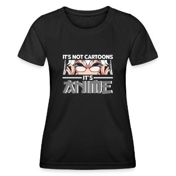 Ce n’est pas des dessins animés son anime - T-shirt sport Femme - noir - Devant - AI Model Female 172 light (172cm)