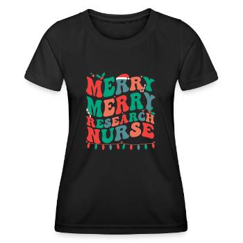 Recherche Infirmière Noël Recherche Infirmière Noël - T-shirt sport Femme - noir - Devant - AI Model Female 172 light (172cm)