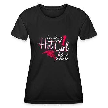 Je fais de la merde de fille chaude - danse du ventre - T-shirt sport Femme - noir - Devant - AI Model Female 172 light (172cm)