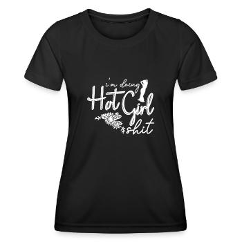Je fais de la merde de fille chaude - danse du ventre - T-shirt sport Femme - noir - Devant - AI Model Female 172 light (172cm)
