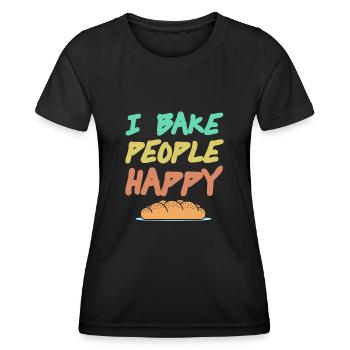 Je fais cuire des gens heureux - T-shirt sport Femme - noir - Devant - AI Model Female 172 light (172cm)
