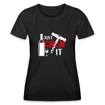 Ach schei* drauf Lieber Wein Screw it - Frauen Funktions-T-Shirt - Schwarz - Vorne - AI Model Female 172 light (172cm)