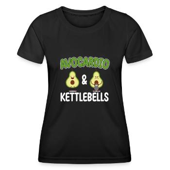 Kettlebell Cardio Avocardio & Kettlebells Vegan - T-shirt sport Femme - noir - Devant - AI Model Female 172 light (172cm)