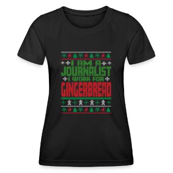 Journalist Christmas Quote - Women's Functional T-Shirt - black - Front - AI Model Female 172 light (172cm)