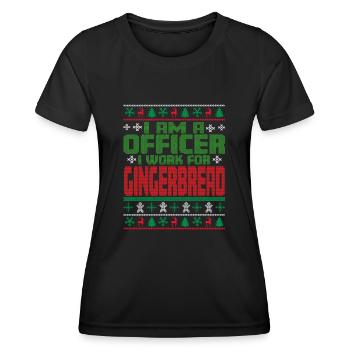 Dicton de Noël de l’officier - T-shirt sport Femme - noir - Devant - AI Model Female 172 light (172cm)
