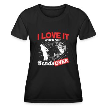 I Love It When She bends Over - Women's Functional T-Shirt - black - Front - AI Model Female 172 light (172cm)