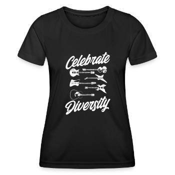 Célébrez la diversité - T-shirt sport Femme - noir - Devant - AI Model Female 172 light (172cm)