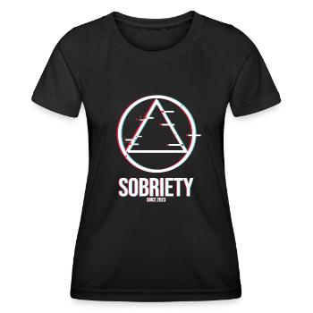 alcoholics AA anonymous sobriety sober since 2023 - Women's Functional T-Shirt - black - Front - AI Model Female 172 light (172cm)