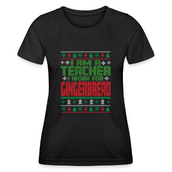 Lehrer Weihnachten Spruch - Frauen Funktions-T-Shirt - Schwarz - Vorne - AI Model Female 172 light (172cm)
