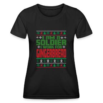 Soldat Weihnachten Spruch - Frauen Funktions-T-Shirt - Schwarz - Vorne - AI Model Female 172 light (172cm)