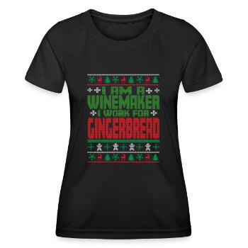 Winegrower Christmas Saying - Women's Functional T-Shirt - black - Front - AI Model Female 172 light (172cm)