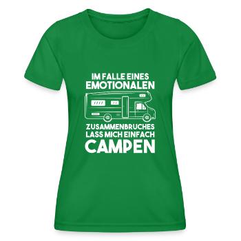Wohnmobil Wohnwagen Caravan Camper Camping - Frauen Funktions-T-Shirt - Kelly Green - Vorne - AI Model Female 172 dark (172cm)