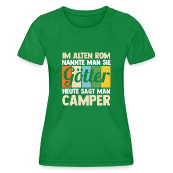 Wohnmobil Wohnwagen Caravan Camper Camping - Frauen Funktions-T-Shirt - Kelly Green - Vorne - AI Model Female 172 dark (172cm)