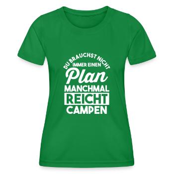 Wohnmobil Wohnwagen Caravan Camper Camping - Frauen Funktions-T-Shirt - Kelly Green - Vorne - AI Model Female 172 dark (172cm)