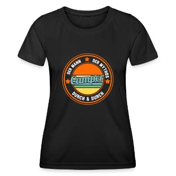 Wohnmobil Wohnwagen Caravan Camping Camper - Frauen Funktions-T-Shirt - Schwarz - Vorne - AI Model Female 172 light (172cm)