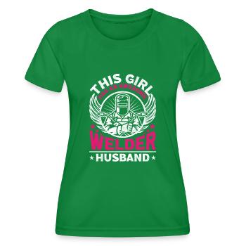 Soudeur Soudeur Femme Mari Ceci - T-shirt sport Femme - vert - Devant - AI Model Female 172 dark (172cm)