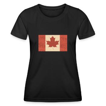 Drapeau du Canada Fierté de la nationalité canadienne - T-shirt sport Femme - noir - Devant - AI Model Female 172 light (172cm)