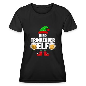 Weinachten Weihnachtself Bier Elfe Elfen - Frauen Funktions-T-Shirt - Schwarz - Vorne - AI Model Female 172 light (172cm)