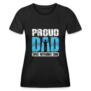 Proud Dad Since November 2000 - Frauen Funktions-T-Shirt - Schwarz - Vorne - AI Model Female 172 light (172cm)