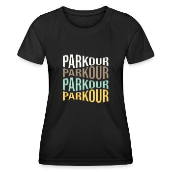 Parkour - T-shirt sport Femme - noir - Devant - AI Model Female 172 light (172cm)