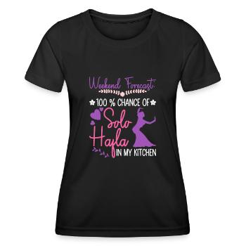 Solo-Hafla in meiner Küche - Bauchtänzerin - Frauen Funktions-T-Shirt - Schwarz - Vorne - AI Model Female 172 light (172cm)