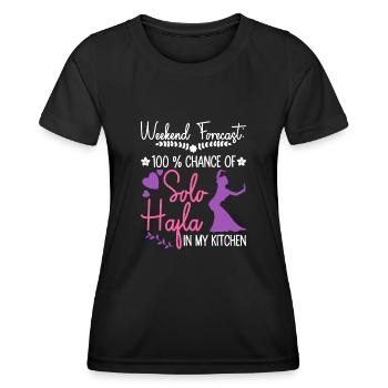 Solo-Hafla in meiner Küche - Bauchtänzerin - Frauen Funktions-T-Shirt - Schwarz - Vorne - AI Model Female 172 light (172cm)