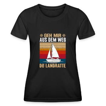 Segler Bootsfahrer Segelyacht Geschenk - Frauen Funktions-T-Shirt - Schwarz - Vorne - AI Model Female 172 light (172cm)
