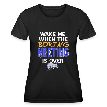 Réveille-moi quand l’ennui dans ce bureau sera terminé - T-shirt sport Femme - noir - Devant - AI Model Female 172 light (172cm)