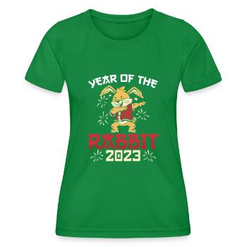 Cute rabbit in 2023 - Women's Functional T-Shirt - kelly green - Front - AI Model Female 172 dark (172cm)