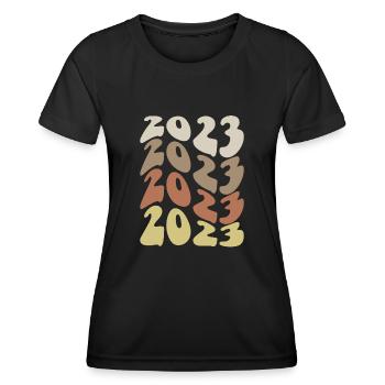 2023 in four colours - Women's Functional T-Shirt - black - Front - AI Model Female 172 light (172cm)