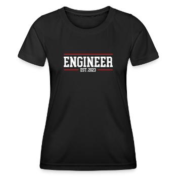 Ingénieur 2023 - T-shirt sport Femme - noir - Devant - AI Model Female 172 light (172cm)