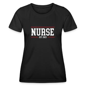 Infirmière 2023 - T-shirt sport Femme - noir - Devant - AI Model Female 172 light (172cm)
