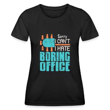 Désolé, je ne peux pas détester le bureau ennuyeux - T-shirt sport Femme - noir - Devant - AI Model Female 172 light (172cm)