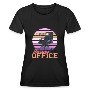 Je déteste Boring Office - T-shirt sport Femme - noir - Devant - AI Model Female 172 light (172cm)