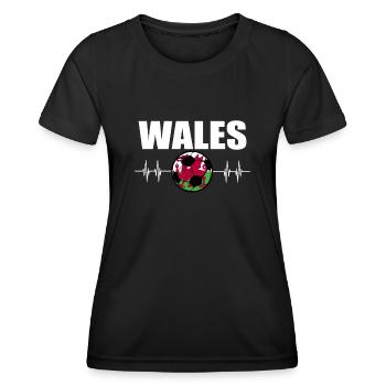 Wales Football - Women's Functional T-Shirt - black - Front - AI Model Female 172 light (172cm)