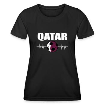 Katar Fußball - Frauen Funktions-T-Shirt - Schwarz - Vorne - AI Model Female 172 light (172cm)