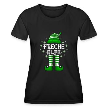 Cheeky Elf Christmas Nicholas Elf - Women's Functional T-Shirt - black - Front - AI Model Female 172 light (172cm)