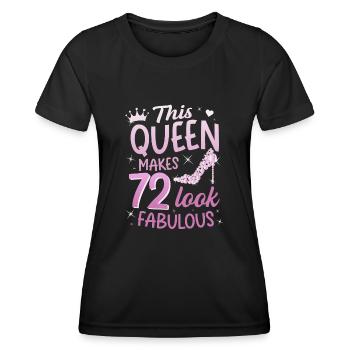 Cette reine fait 72 look Fabuleux 72e anniversaire - T-shirt sport Femme - noir - Devant - AI Model Female 172 light (172cm)