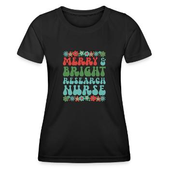 Infirmière de recherche Noël Recherche Soins infirmiers Noël - T-shirt sport Femme - noir - Devant - AI Model Female 172 light (172cm)