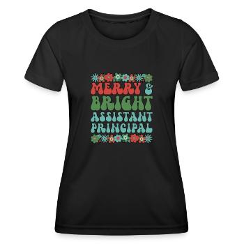 Directeur adjoint de l’équipe de l’école de Noël Noël - T-shirt sport Femme - noir - Devant - AI Model Female 172 light (172cm)