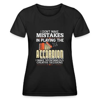 I don't make mistakes in paying the Accordion - Women's Functional T-Shirt - black - Front - AI Model Female 172 light (172cm)