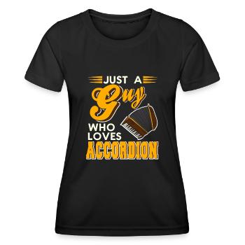 Juste un gars qui aime l’accordéon - T-shirt sport Femme - noir - Devant - AI Model Female 172 light (172cm)