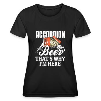 Accordion and beer thats why im here - Frauen Funktions-T-Shirt - Schwarz - Vorne - AI Model Female 172 light (172cm)
