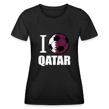 Katar Fußball - Frauen Funktions-T-Shirt - Schwarz - Vorne - AI Model Female 172 light (172cm)