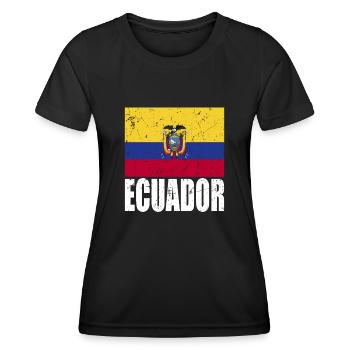 Ecuador Fahne - Frauen Funktions-T-Shirt - Schwarz - Vorne - AI Model Female 172 light (172cm)