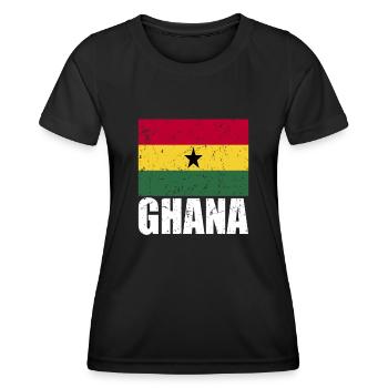 Drapeau du Ghana - T-shirt sport Femme - noir - Devant - AI Model Female 172 light (172cm)