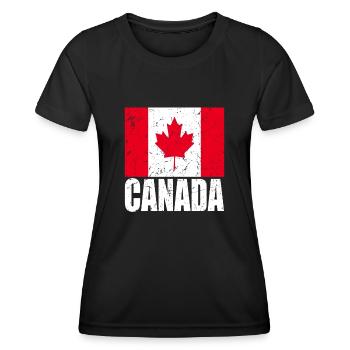 Drapeau du Canada - T-shirt sport Femme - noir - Devant - AI Model Female 172 light (172cm)