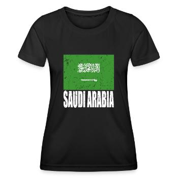 Saudi-arabien Fahne - Frauen Funktions-T-Shirt - Schwarz - Vorne - AI Model Female 172 light (172cm)