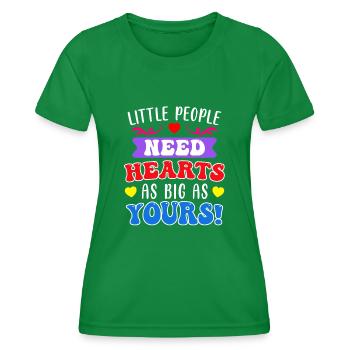 Kleine Menschen brauchen große Herzen Erzieherin - Frauen Funktions-T-Shirt - Kelly Green - Vorne - AI Model Female 172 dark (172cm)